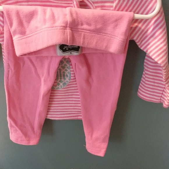 🍨0-6 Mud Pie pink and blue "J" top and pants 🍨 - Picture 4 of 4